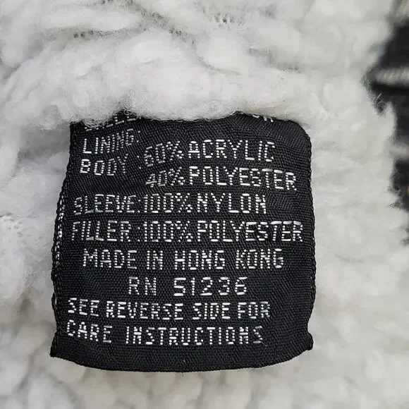 Vintage 80s Biker Denim Jacket Womens M/L 23x25 Sherpa-Lined - Picture 13 of 16